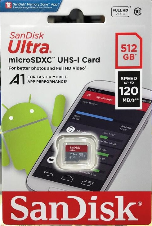 SanDisk Ultra A1 U1 C10 microSDXC UHS-I Card 512GB [R:120]  SDSQUA4-512G-GN6MN 價錢、規格及用家意見- 香港格價網Price.com.hk