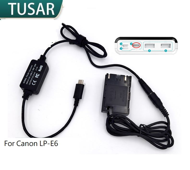 TUSAR Dummy Battery Kit With Type-C USB Adaptor For Canon LP-E6 (假電池套裝)  價錢、規格及用家意見- 香港格價網Price.com.hk