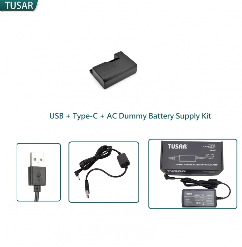 TUSAR LP-E10 Dummy Battery With USB + Type-C + Pro AC Dummy Battery Supply  Kit - DR-E10 外接電源專用供應器/ 假電池價錢、規格及用家意見- 香港格價網
